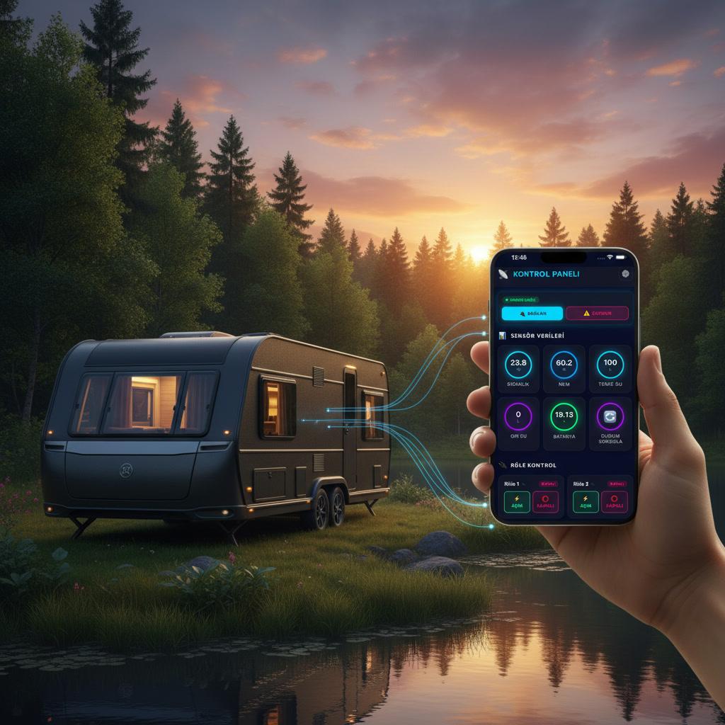 AI AutoControl karavan otomasyon sistemi - IoT kontrol paneli akıllı tekne karavan elektronik
